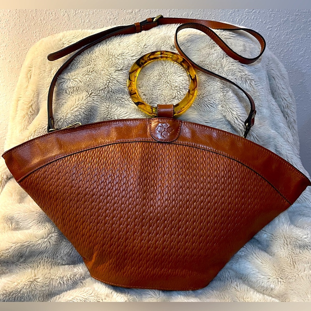 PATRICIA NASH The Twemandia Leather Tote Bag With Tortoise Shell Printed Handles